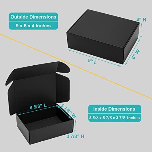Mcfleet 9x6x4 Black Shipping Boxes 24 Pack Corrugated Cardboard Box Mailer - Image 2