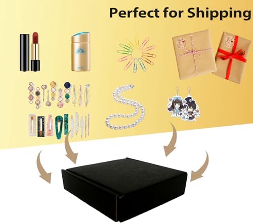 Small Shipping Boxes 4x4x1, Set of 50, Black Corrugated Cardboard Box (YD441-50BK) - Image 6