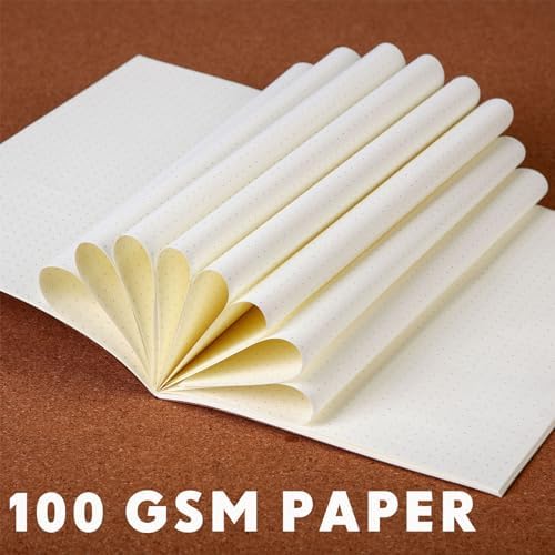 Mimorou 100 Pcs A5 Journals Notebooks Bulk,Brown,Dot - Image 3