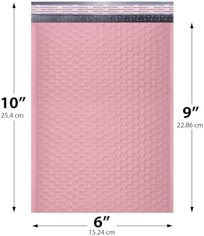 Light Pink Bubble Mailers 6x10, Poly Padded Envelopes #0, 250 Pack - Image 2
