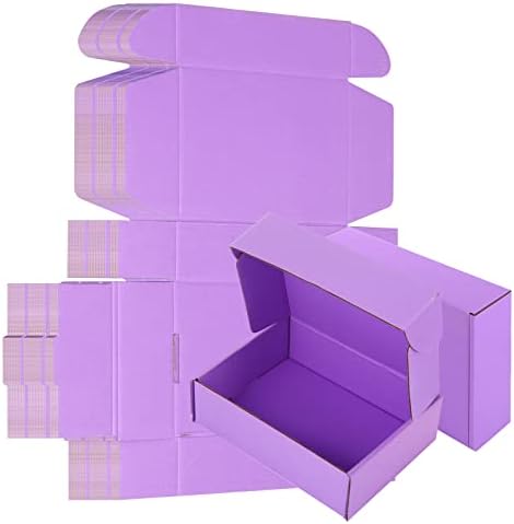 25 Pack Small Shipping Boxes Purple Corrugated Cardboard Box 7x5x2 inches，Corrugated Box for Packaging Small Business,Mailing Packing Literature Mailer,Shipping Gift Boxes by AIYUNNI