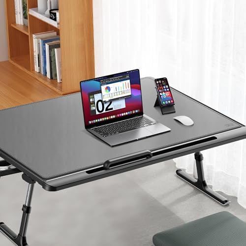 Cacoy 40" x 24" PU Leather Moues Pad for Desk, XXL Large Computer Desk Pad Blotters for Keyboard and Mouse, Waterproof Desk Mat Protector for Office and Home (Grey) - Image 4