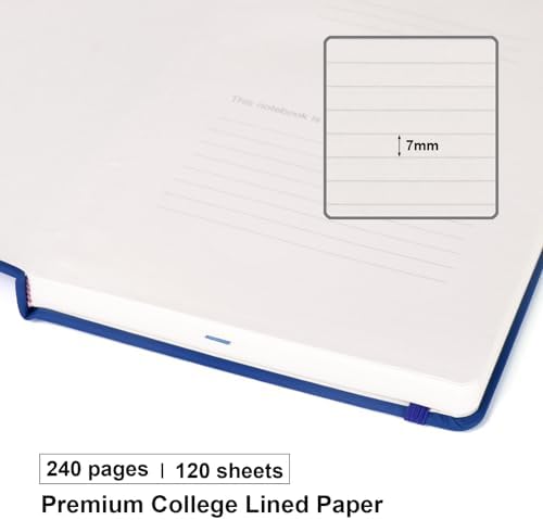 Comix Lined Journal Notebook for Women Men, Journaling Notebooks for Office School Home, 240 Pages, 5.5" x 8.3", College Ruled, A5, Hardcover, Navy Blue (Pack of 3) - Image 3