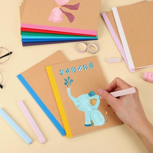 LABUK 10pcs A5 Composition Notebook Journals Bulk, Kraft Lined Notebooks, 10 Colors 60 Pages for Journaling, Writing, School, Office, Kids Gift - Image 3