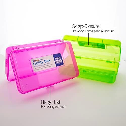 BAZIC PRODUCTS Bright Color Multipurpose Pencil Box, Stackable, 24-Case - Image 5