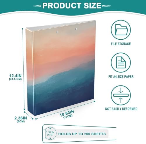 3 Ring Binder 1.5 Inch Clipboards Binders with Interior Pockets Round Ring Binder for Office Supplies and School - Image 5