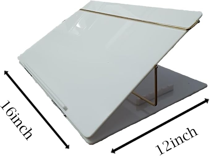 Writing Table TOP Elevator Desk with Height Adjustable (Milky White, 12 x 16 inch) - Image 3