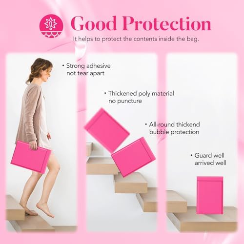 Fuxury Large Bubble Mailers 10.5x16" 40Pack Self Seal Pink Padded Envelopes - Image 4