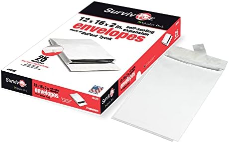 Quality Park Survivor 12 x 16 x 2 Tyvek Expansion Catalog Mailers with Self Seal Closure, 14 lb, Puncture, Tear and Moisture Resistant Dupont Tyvek Envelopes, 25/Box (R4292) - Image 4