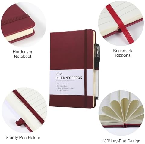 20 Pack Journals for Writing College Ruled Notebooks Journal in Bulk, Hardcover Notebooks (200Pages) for Note Talking, Lined Bullet Journals for Home School Office, 5.7"x8.4", Red - Image 3