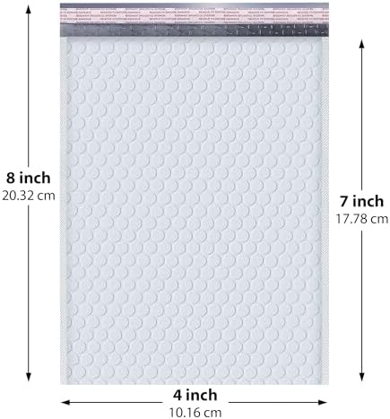 Small Bubble Mailers 4x8, Poly Padded Envelopes #000, 1000 Pack Bulk - Image 2
