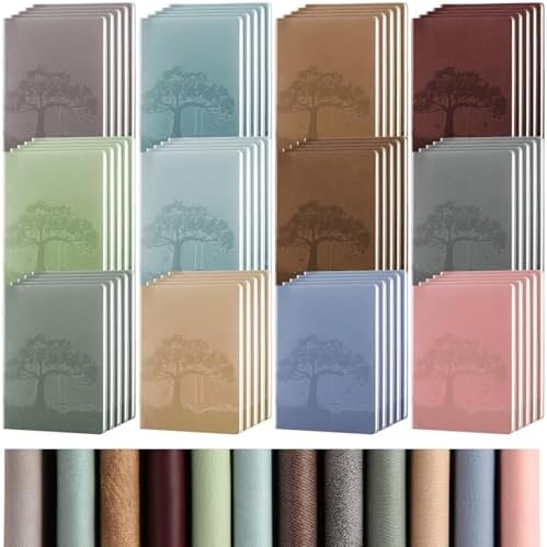 TaoBary A5 PU Leather Journals Bulk Colorful Tree Journal Notebook Soft Leather Cover Lined Ruled Writing Notebook for Back to School Office Group Team Volunteer(Assorted Colors,60 Pcs) by TaoBary