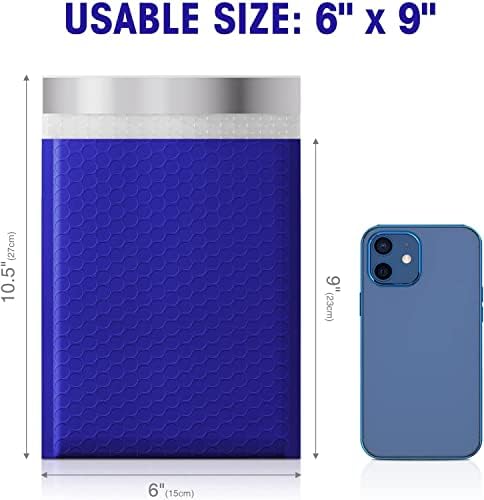 METRONIC Bubble Mailers 6x10" Padded Envelopes Blue 300 Pack Waterproof - Image 2
