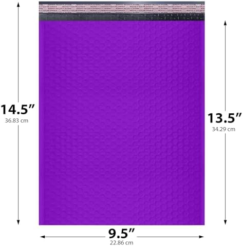 Purple Bubble Mailers 9.5x14.5, Poly Padded Envelopes #4, 100 Pack - Image 2