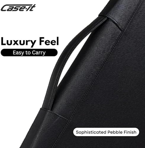 Case-it Executive Zipper Padfolio with Removable 3-Ring Binder and Letter Size Writing Pad, Pebbled Faux Leather Black (PAD-40) (Pack of 6) - Image 5