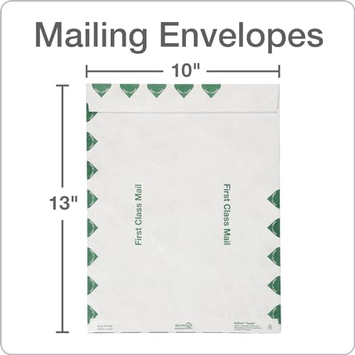 Quality Park R1590 Survivor Tyvek USPS First Class Mailer, 10 x 13, White, Pack of 500 - Image 3