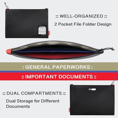 Rough Enough Important Document Organizer Bag, Water Resistant File Holder - Image 3