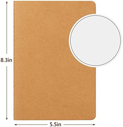 EUSOAR Blank Paper Notebook, 36pcs A5 5.5"x8.3" 60 Pages Soft Cover Kraft Subject Journal Diary Notebooks, Writing Note Pads Sketchbook Memo Composition, for School Office College - Image 2