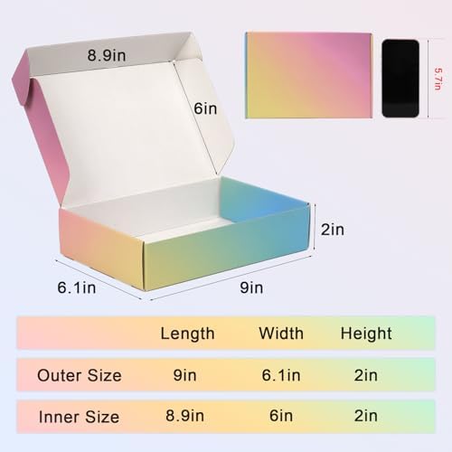 9x6x2 Shipping Boxes for Packaging, 45 Pack Colorful Corrugated Cardboard Mailer Boxes for Small Business, Shipping, Mailing - Image 2