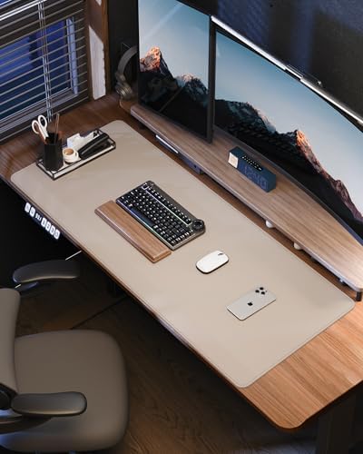 AFIING Extra Large Desk Mat - 55"x 17" Non-Slip Desk Pad for Office and Home - Ideal for Large Mouse Pad and Desk Mats on Top of Desks(Beige) - Image 6