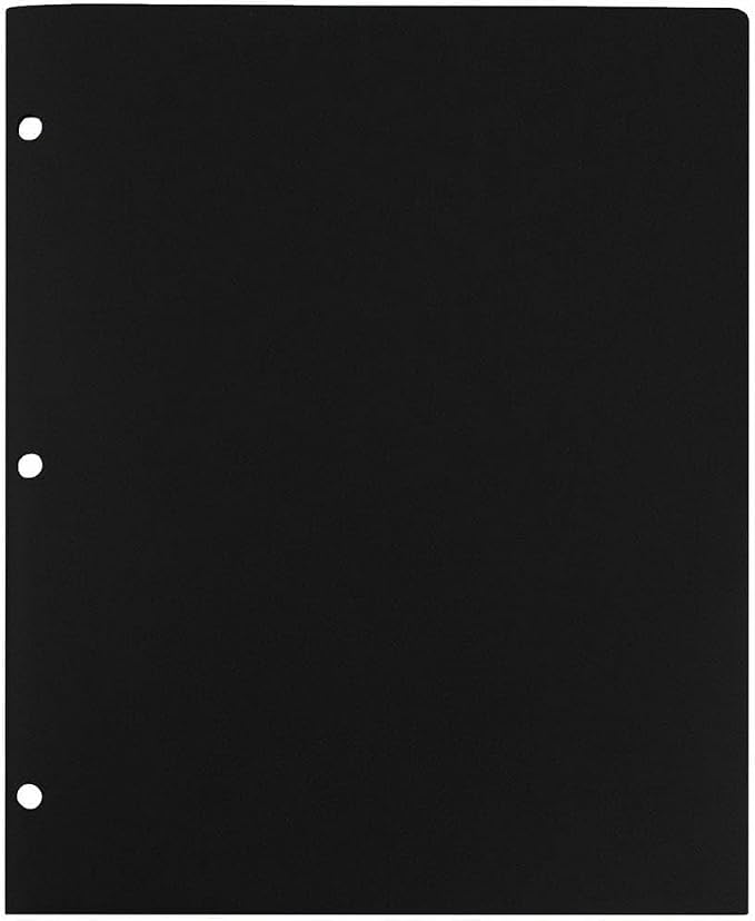 JAM PAPER Heavy Duty Plastic 3 Hole Punch Pocket Folders - Extra Tough School Folders - Black - Bulk 48/Pack - Image 4
