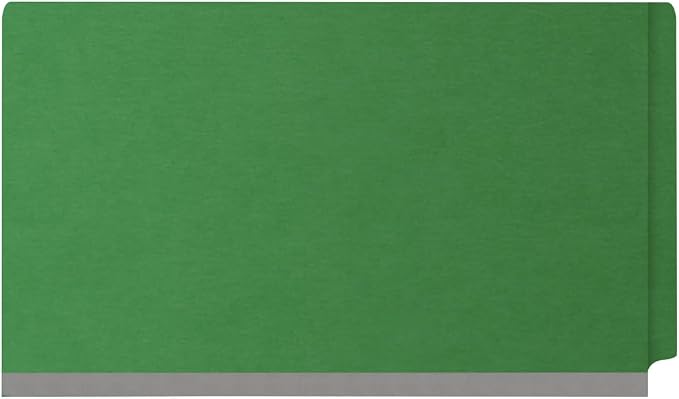 Ecom Folders End Tab Pressboard Classification Folders | Legal Size 25 Pt Stock with 2 Dividers and 2" Tyvek Expansion | Medical, Legal & Office Records Organizer | Moss Green, Box of 10 - Image 3