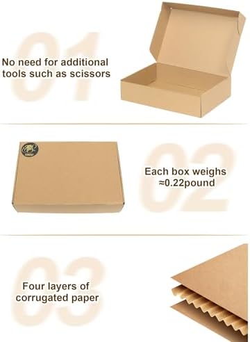 45 Pack Small Shipping Boxes, 9x6x2 Inch Brown Cardboard Boxes for Small Business - Image 4