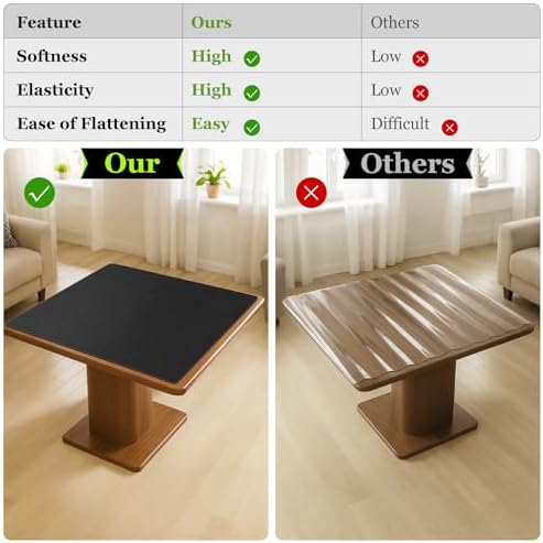 Warmstar Leather Table Cover 40 x 62 Inch, 1.8MM Thick PVC Table Protector Waterproof, Desk Cover Protector Non-Slip Desk Pad for Kitchen, Dresser, Gaming Desk,Dining Room Table - Image 3