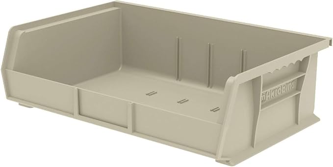Akro-Mils 30255 AkroBins Plastic Storage Bins, 11"x16"x5", Stone, 6-Pack | Space-Saving Stackable Bins for Garage, Pantry, Craft Organization - Image 10
