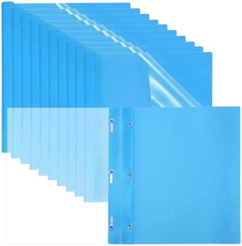 PATIKIL Plastic Report Covers with Prong, 30 Pcs 80 Sheet Clear Front Presentation Binders with 3 Metal Prong Fasteners Report Folder for Resume Documents Files Letter, Sky Blue by PATIKIL