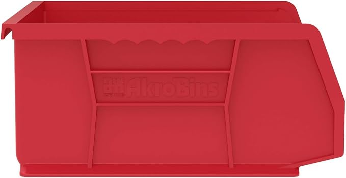 Akro-Mils 30255 AkroBins Plastic Storage Bins, 11"x16"x5", Red, 6-Pack | Space-Saving Stackable Bins for Garage, Pantry, Craft Organization - Image 10