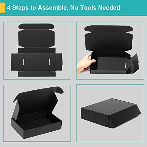 Mcfleet 4x4x2" Black Shipping Boxes Small Corrugated Cardboard Box 24 Pack - Image 7