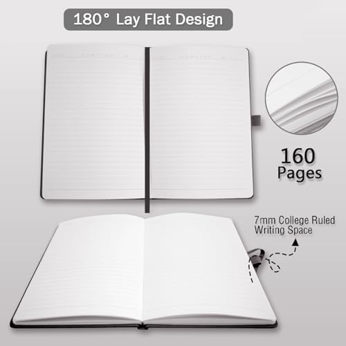 Heture Hardcover Black Notebooks, A5 Lined Notebook for Work 12 pack - Image 5