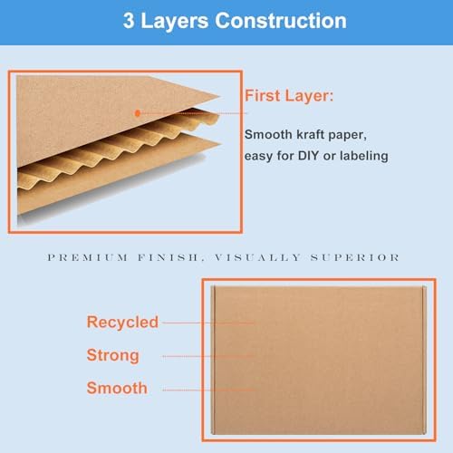 Wowxyz Shipping Boxes 6x4x3 Inches 25 Pack Corrugated Cardboard Brown Box - Image 3