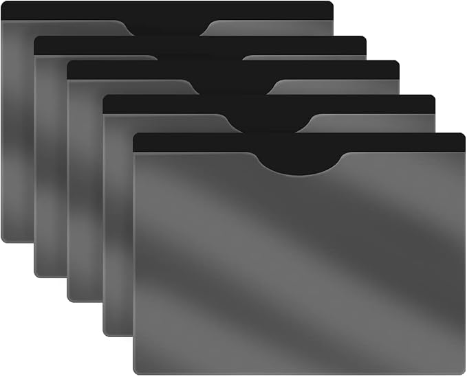 Black Plastic Folders with Pockets and Clear Cover, Doctor Stuff, Letter Size, Top Loading Vinyl File Folders, Job Jacket, Documents Holder, Pack of 100 by DoctorStuff