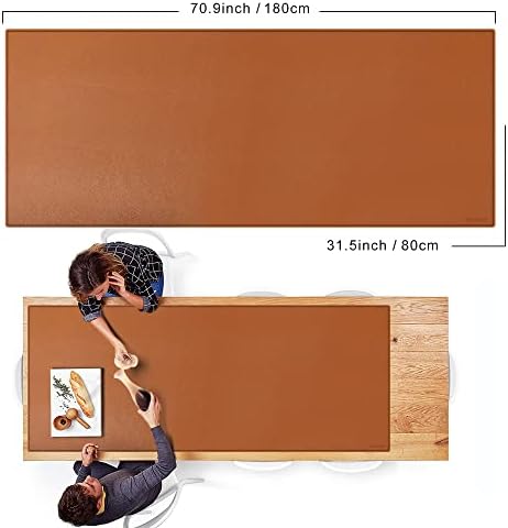 ZORESYN PU Leather Conference Table Pads 70.9" x 31.5" Light Brown - Image 2