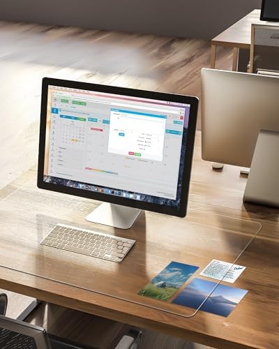 Oterri Clear Writing Desk Pad, 12’’x36” Heat Resistant Waterproof PVC Round Edge Durable Desk Protect Mat, Anti-Static Writing Mat Table Protector - Image 4