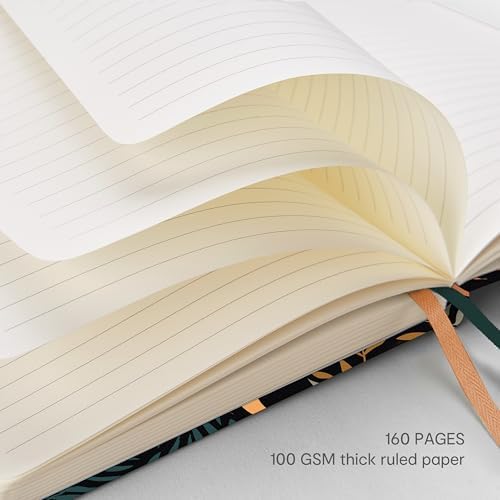 &And Per Se Lined Hardcover Notebook – A5 5.7"x8" College Ruled, 160 Pages, 100gsm Thick Paper – Aesthetic Journal for Women, Gift-Ready Planner, Everyday Writing Notebook (Lunar Leaf) - Image 4