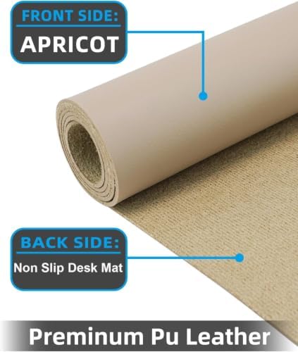 Small Desk Mat,Leather Desk Pad Protector,Desk Mouse pad,Office Desk mat,Laptop Mat for Desk, Non-Slip PU Leather Desk Blotter,Waterproof Desk Writing Pad for Office/Home(23.6"x13.8",Apricot) - Image 4