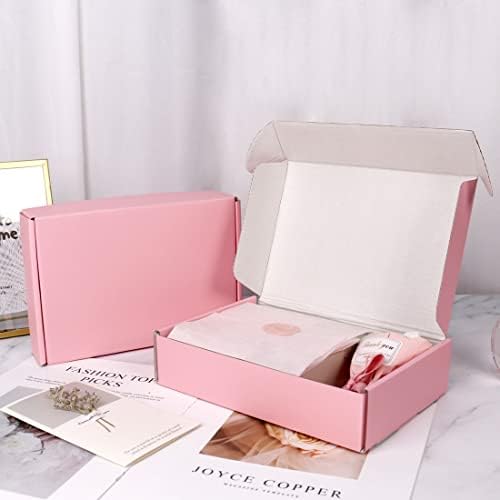 30 Pack 9x6x2 in Corrugated Shipping Boxes Small, Pink Shipping Mailing Boxes for Packaging, Recyclable Cardboard Box Mailers Small Business - Image 5
