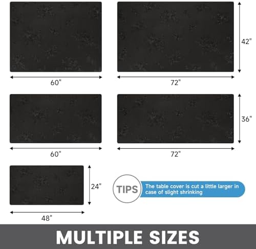 Floral Table Cover Protector Table Craft Mat, 24 x 48 Inch Upgraded 2.0mm Thick, Floral PVC Table Top Protector for Dining Room, Waterproof Black Desk Pad Mat, Easy to Wipe & Cut - Image 6