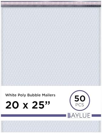 Bubble Mailers 20x24, Self Seal Poly Padded Envelopes #10, 50 Pack Bulk by BAYLUE