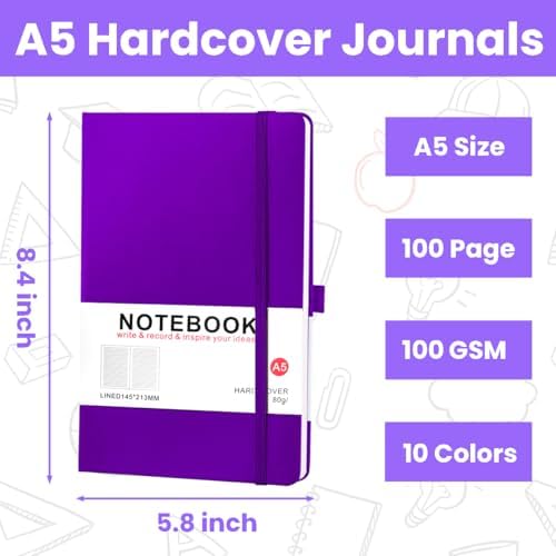 20 Pack A5 Journals, Lined Hardcover Journaling Notebooks Bulk for Writing - Image 3