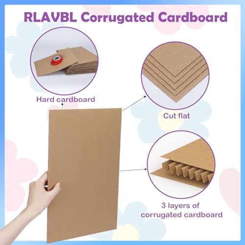 RLAVBL 50 Pack 11x14 Corrugated Cardboard Sheets, Flat Cardboard Inserts for Shipping, Mailing, Packing, DIY Crafts - Image 3