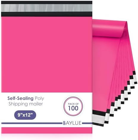 Hot Pink Poly Mailers 9x12, Shipping & Mailing Bags, 1000 Pack Bulk by BAYLUE