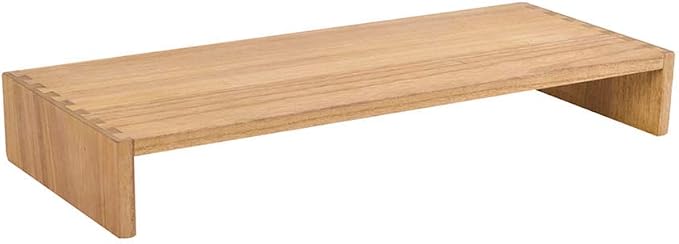 KIRIGEN Wood Monitor Stand Riser for Desk, 23.2 Inch, Natural 59-NA | Desktop Workspace Platforms Stand Fully Assembled for Monitors, Laptops, Small TVs, or Printers by KIRIGEN