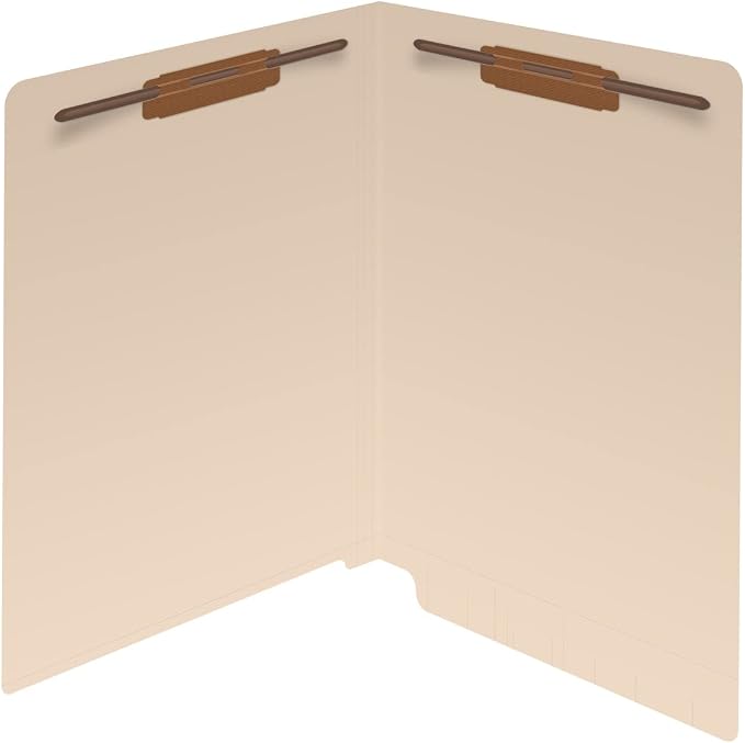 Ecom Folders End Tab Manila File Folders with Fasteners | Letter Size Medical and Business Record Filing Organizer | Reinforced Straight Cut Shelf Tabs | Expandable 11 Pt Document Holders | Box of 50 - Image 2