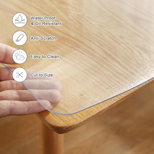 LovePads Frosted Table Cover Protector 44 x 96 in, 1.5mm Thick Plastic Mat - Image 3