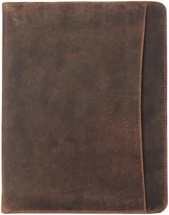 KomalC Leather Portfolio with Zipper Closure | Business Padfolio for Documents, Tablets & Accessories | Vintage Full-Grain Leather Organizer for Professionals - Image 3