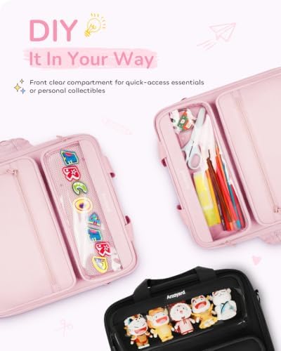 Zipper Binder 3 Ring with Ita Window, 3 Inch D-Ring Binder with Zipper and Strap Fits 14" Laptop, 600+ Sheets Capacity 3-in-1 Shoulder/Backpack/Handle Binder Bag for School Office Commute, Pink - Image 2